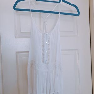 Volcom Tops - Boho white, flowy tank with lace accents. Volcom Tops - Boho white, flowy tank with lace accents.